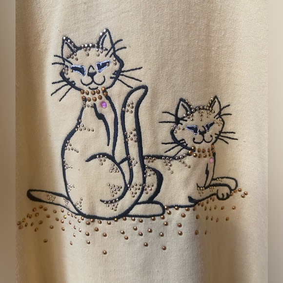 Vintage yellow cat sweatshirt - Picture 3 of 5